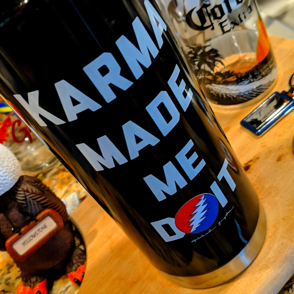 Gd Stealie Bolt Karma Made Me Do It! Water Bottle